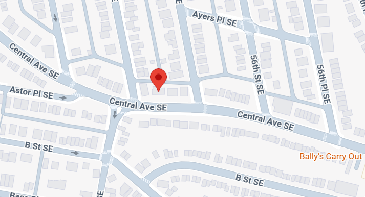 Map of Southeast DC vehicle crash