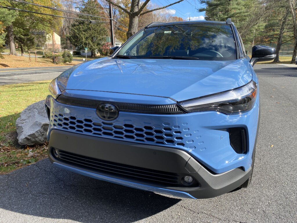 This little SUV really does jump right out at you in a stunning new cavalry blue color with an optional jet-black roof. (WTOP/John Aaron)