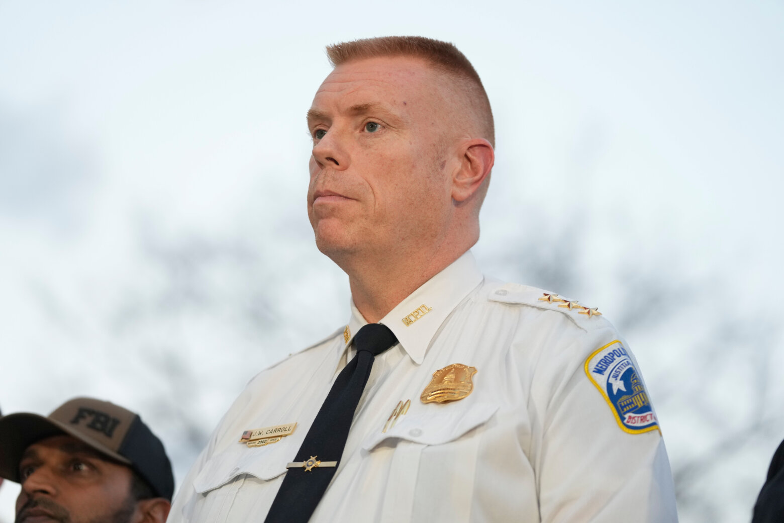 Executive Assistant Chief, Metropolitan Police Department Jeffery Carroll attends a press conference