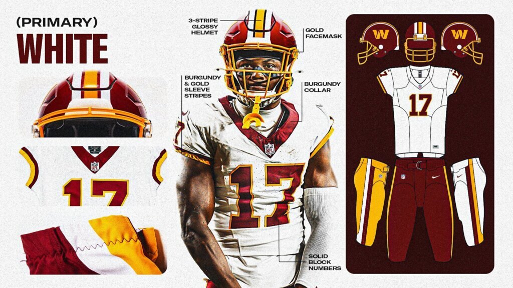As seen as Super Bowl era throwbacks in 2025, the Commanders unveiled their white jersey uniforms on Wednesday, April 15.