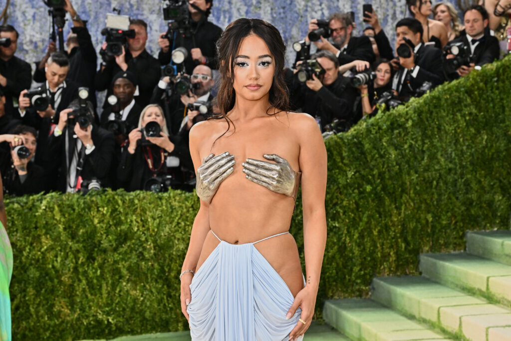 Lena Mahfouf arrives at The Metropolitan Museum of Art's Costume Institute benefit gala celebrating the opening of the "Costume Art" exhibition on Monday, May 4, 2026, in New York. (Photo by Evan Agostini/Invision/AP)