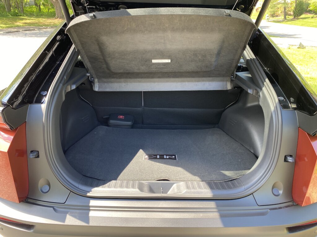 The front seats feel open and airy, while the back seat is noticeably tighter. (WTOP/John Aaron)