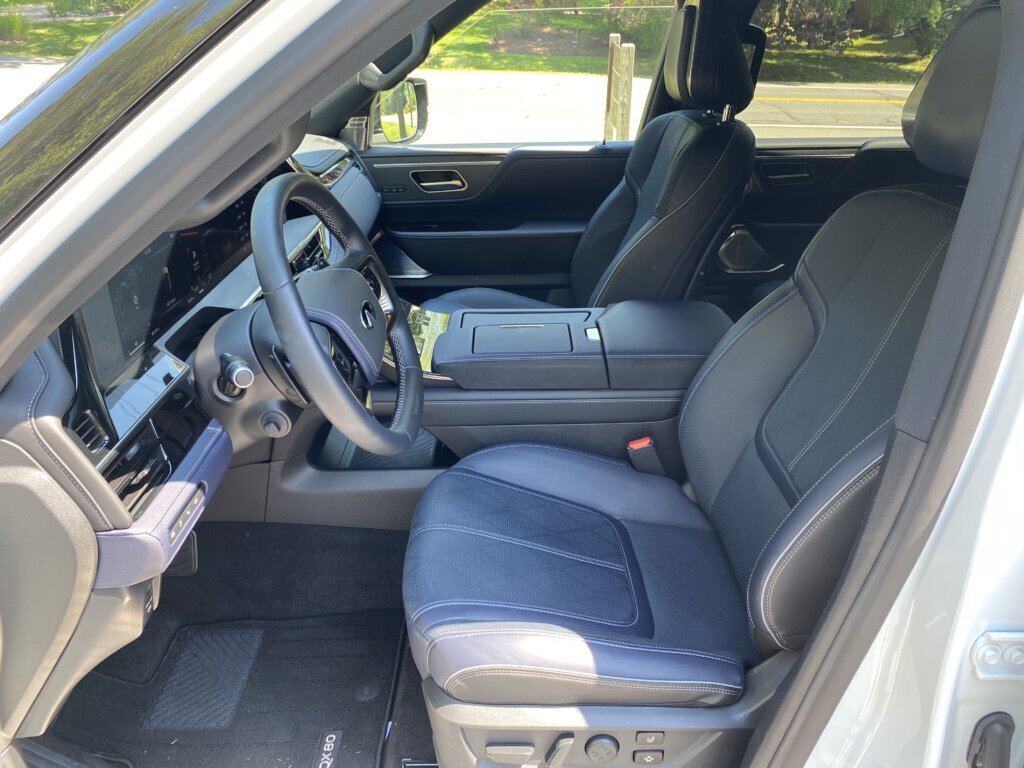 Once you’re inside, it’s clear: this SUV is packed with tech and luxury. (WTOP/John Aaron)